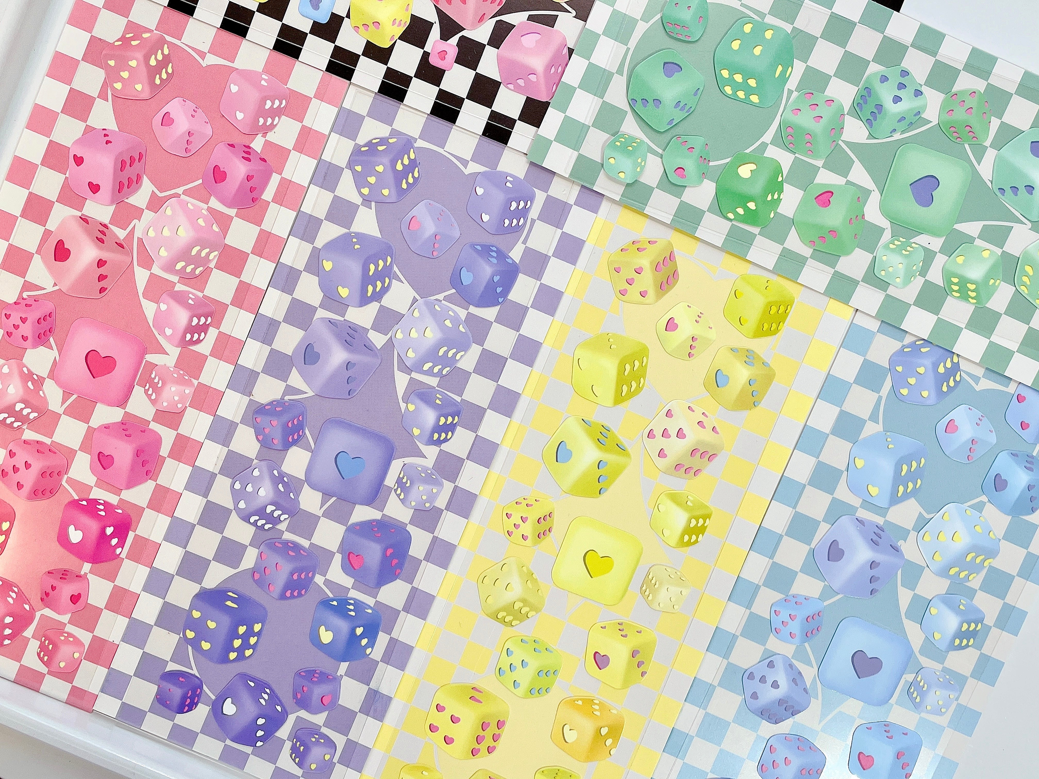 Dice sticker sheet